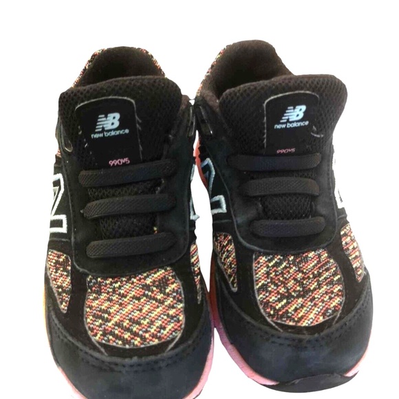 New Balance 990v5 Black Tahitian Pink Kids Sneakers 10 US - Picture 2 of 8
